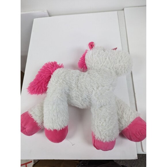 Dan Dee Laying Unicorn Plush Fuzzy White & Pink Floppy Sparkle Stuffed Horse - Picture 5 of 5